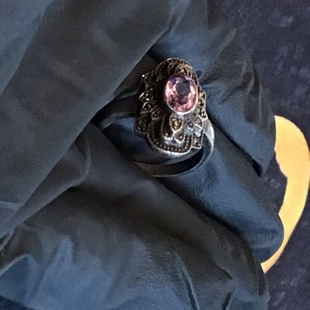 Vintage Style Ring with Purple Stone